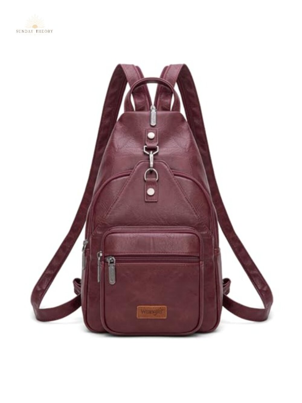 Faux Leather Convertible Backpack Crossbody Sling Bag Women Travel